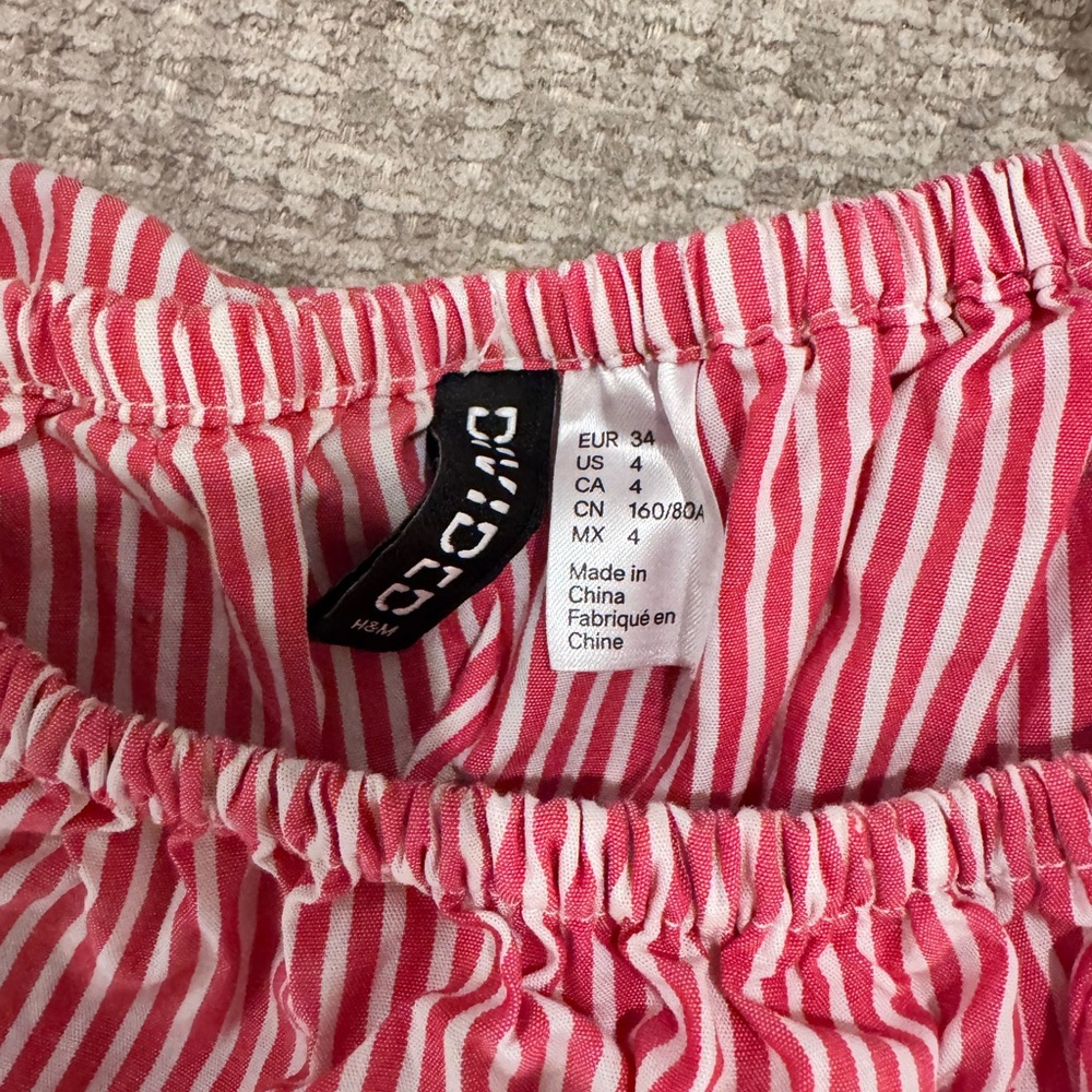 H&M Red Striped Ruffle Blouse - Picture 2 of 2
